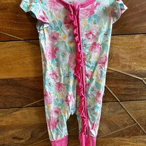 Birdie Bean Floral Baby Girl One Piece with Pink Accents